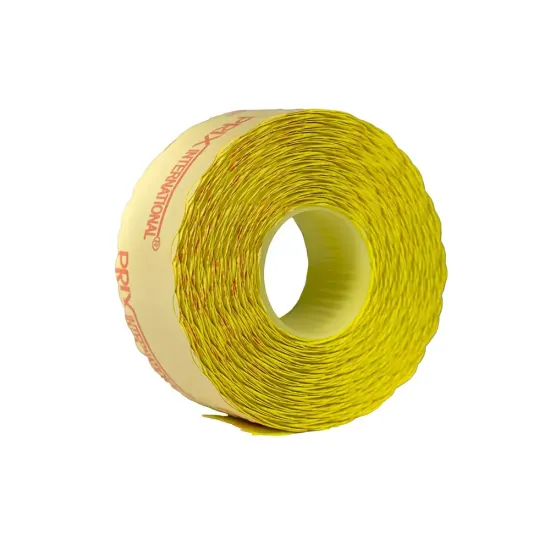 Etichete autoadezive cu adeziv permanent, dimensiune 26×12mm, colturi rotunjite, 1500 etic/rola, galben fluorescent